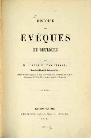 Histoire des évêques de Boulogne