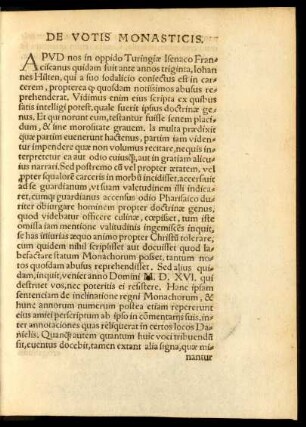 De Votis Monasticis.