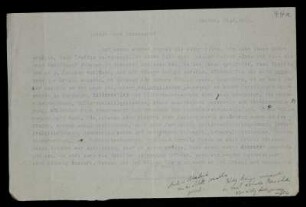 Nr. 44a: Brief von Otto Blumenthal an David Hilbert, Aachen, 21.2.1922