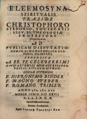 Eleemosyna Spiritvalis