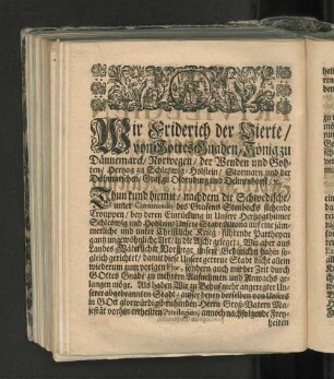 [Abdruck Derer Privilegien und Freyheiten/ Welche Ihro Königl. ...]