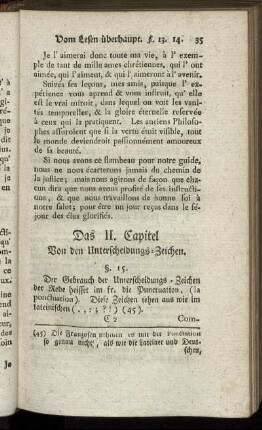 Das II. Capitel. Von den Unterscheidungs- Zeichen.