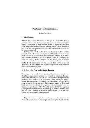 “Punctuality” and verb semantics