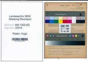 Entnazifizierung Hugo Pastor, geb. 26.02.1899 (Lehrer)