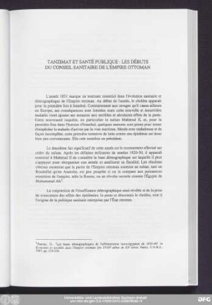 Tanzimat Et Santé Publique: Les Débuts Du Conseil Sanitaire De L'Empire Ottoman