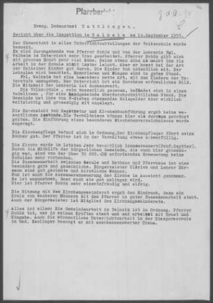 Talheim (Lkr. Tuttlingen) mit Eßlingen (Tuttlingen): Inspektionsbericht 1953