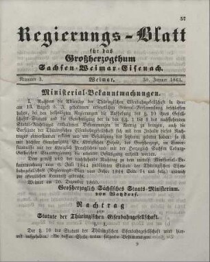 Nr. 3 : 30. Januar 1861