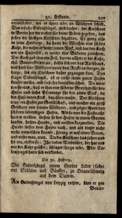 Die 52. Historie. Wie Eulenspiegel einem Gerber Leder siedet mit Stühlen und Bänken, zu Braunschweig auf dem Damm