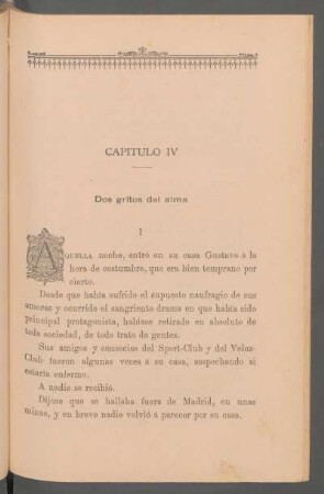 Capítulo IV - Dos gritos del alma