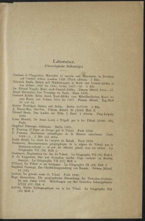 Literatur. (Chronologische Reihenfolge.)