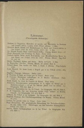 Literatur. (Chronologische Reihenfolge.)