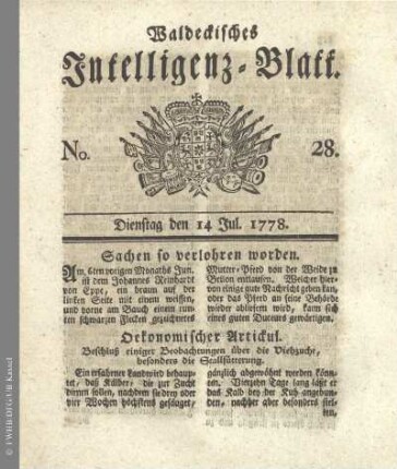 No. 28. Dienstag den 14 Jul. 1778
