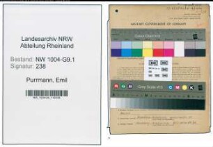Entnazifizierung Emil Purrmann , geb. 19.11.1880 (Kaufm.Angestellter)