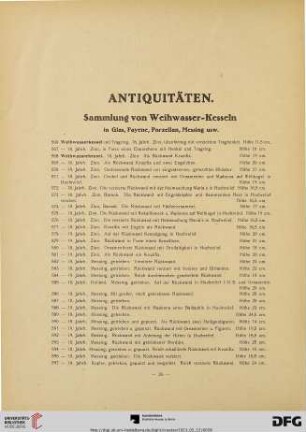 Antiquitäten (Nr. 566-628)
