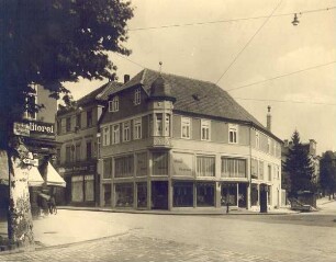 Schuhhaus C.A. Grothe, Lange Str. Nr. 75, (04.04.1945 durch Brandbomben zerstört). Detmold. Lange Str. Papierabzug