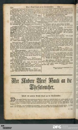 Der Andere Brief Pauli an die Thessalonicher.
