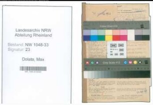 Entnazifizierung Max Dolata , geb. 05.02.1898 (Lehrer)