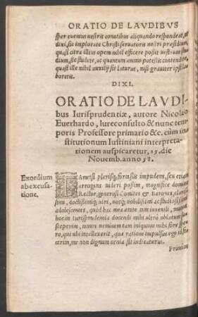 Oratio De Laudibus Iurisprudentiae ...