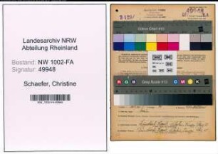 Entnazifizierung Christine Schaefer, geb. 08.08.1914 (Kauffrau)