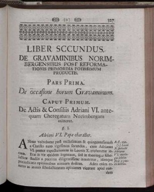 Liber Secundus. De Gravaminibus Norimbergensibus Post Reformationis Primordia Potissimum Productis.