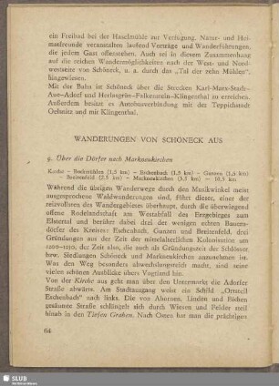 Wanderungen von Schöneck aus
