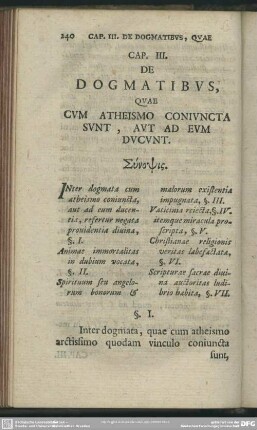 Cap. III. De Dogmatibus, Quae Cum Atheismo Coniuncta Sunt, Aut Ad Eum Ducunt