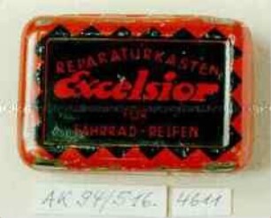 Blechdose "REPARATURKASTEN Excelsior FÜR FAHRRAD-REIFEN"