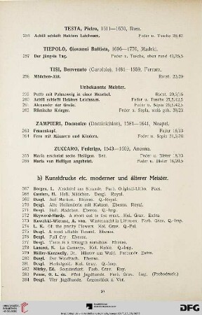 b) Kunstdrucke etc. moderner und älterer Meister (Nr. 267-315)
