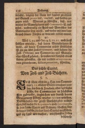 638-643, Das sechste Capitel