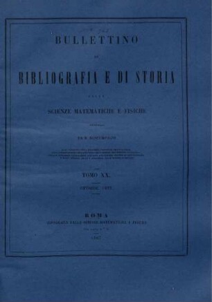 Tomo XX. Ottobre 1887.