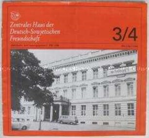 Veranstaltungsprogramm des Zentralen Hauses der DSF in Berlin für März/April 1989