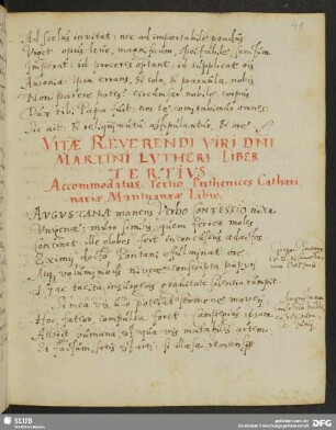 Vitae Reverendi Viri D[omi]ni Martini Lutheri Liber Tertius