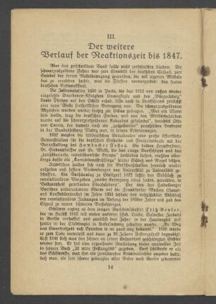 III. Der weitere Verlauf der Reaktionszeit bis 1847