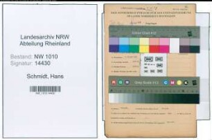 Entnazifizierung Hans De Schmidt , geb. 04.10.1903 (Gastwirt)