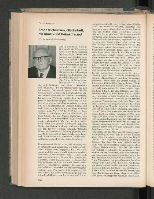 Franz Michaelsen, Glückstadt, ein Kunst- und Heimatfreund