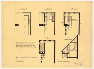 Kunsthandlung Eduard Schulte, Berlin: Treppen: Grundrisse, Schnitte 1:100