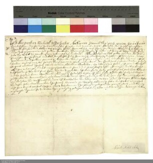 Revers August Michael Urhahns bezüglich einer Belehnung durch Adolf [von Dalberg], Abt von Fulda