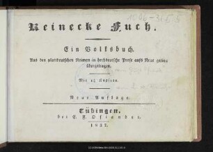 Reinecke Fuchs : ein Volksbuch