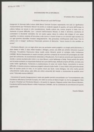 L' Orchestra Mozart nel cuore dell' Europa