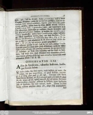 Observatio XXI. Actio de Syndicatu, adversus Iudicem, hodieque locum habet.