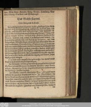 Das Sechste Capittel. Von Krieg und Auffruhr.