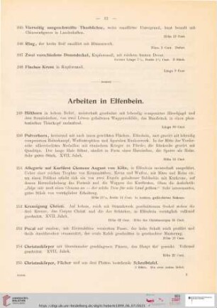 Arbeiten in Elfenbein (Nr. 249 - 292)