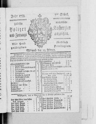 7tes Stück., Ausgabe vom 13. Februar 1788