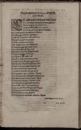 Volget ein kurtze Defension Schrifft diese Buchs.