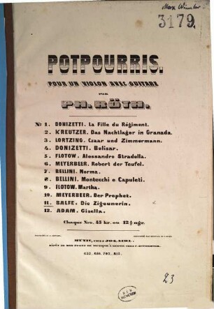 Potpourris : pour un violon avec guitarre, 11. Die Zigeunerin