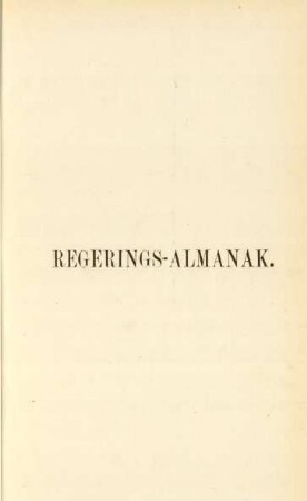 Regerings-Almanak