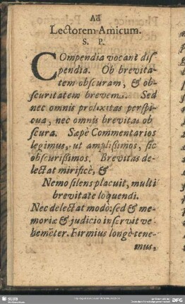 Ad Lectorem Amicum S. P.