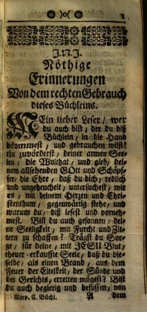 Neues Communion-Büchlein, für die Liebhaber des rechtschaffenen Wesens in Christo Jesu : Auf Allerley Seelen und Gewissens-Zustände gerichtet ...