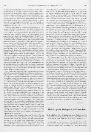 428-430 [Rezension] Orientierung durch Philosophie