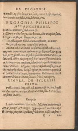 Prosodia Philippi Melanchthonis.